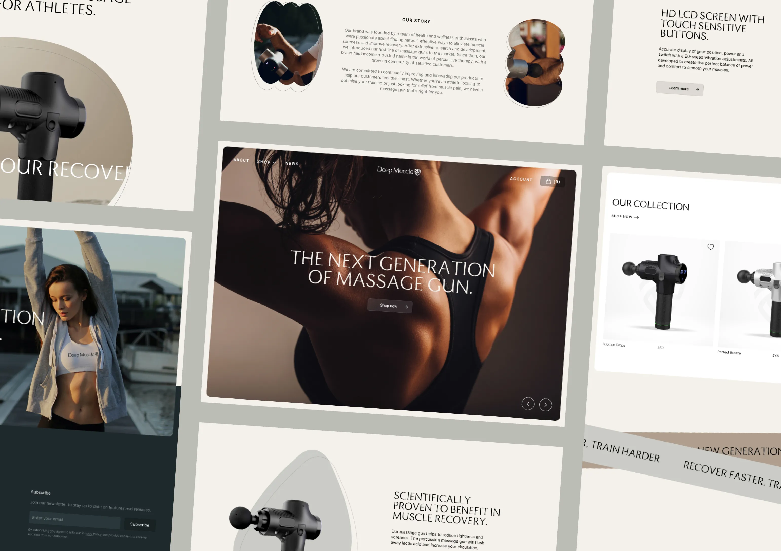 Deep Muscle website design overview